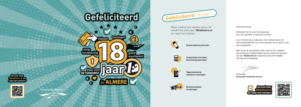 Verjaardagskaart '18 jaar worden' Almere